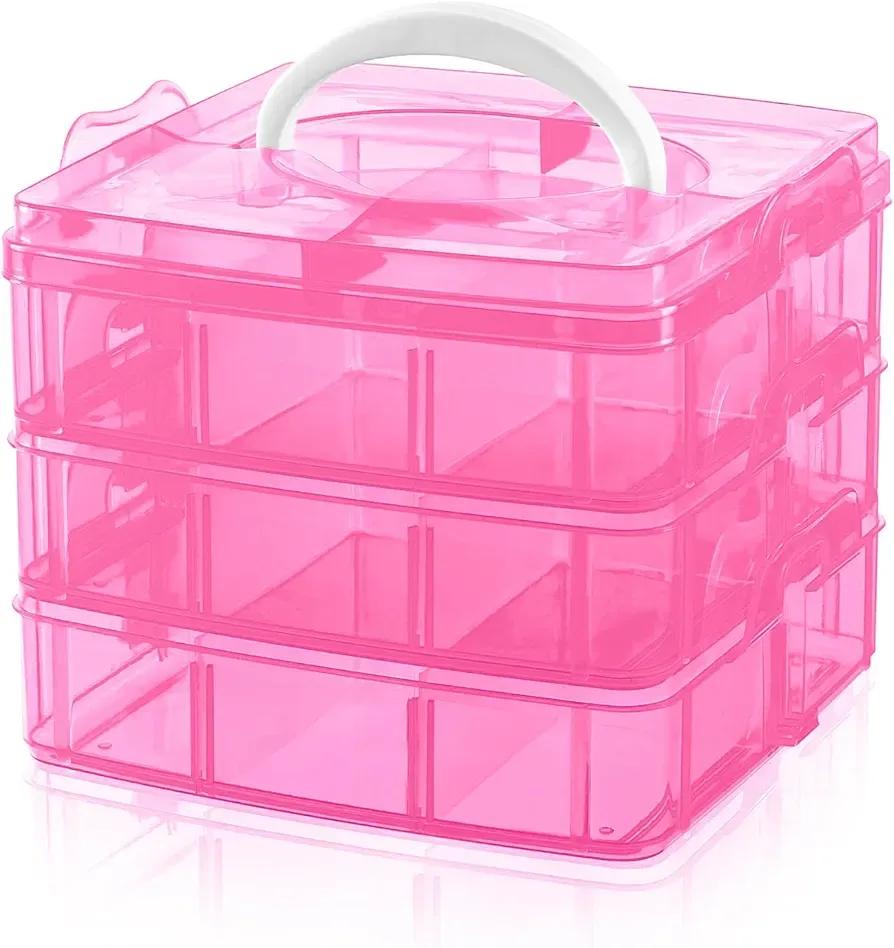 Clear Jewelry Box White Plastic for Earrings Rings Necklaces Storage