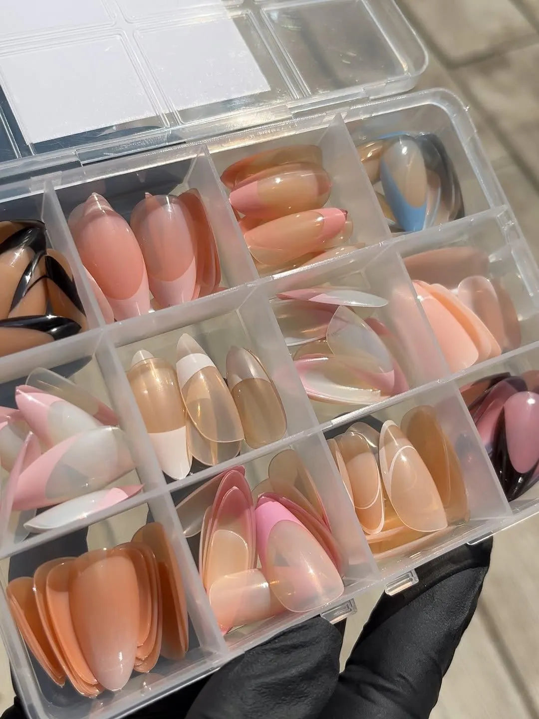 French Style Nails ABS Plastic Multicolor Nude 144pcs