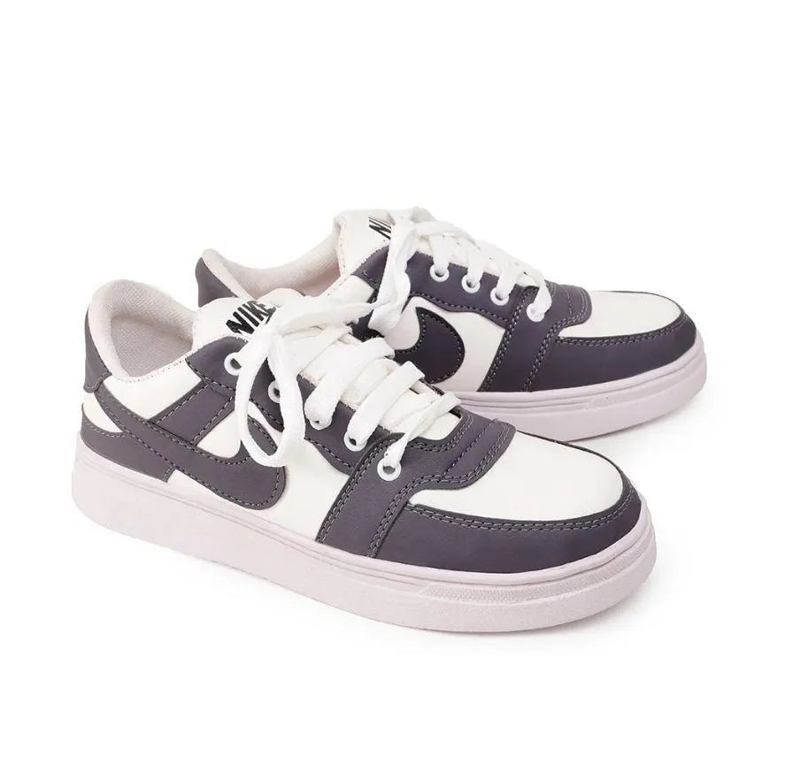 Men's Grey Rexine Fancy Sneakers All Season Comfortable Walking Running