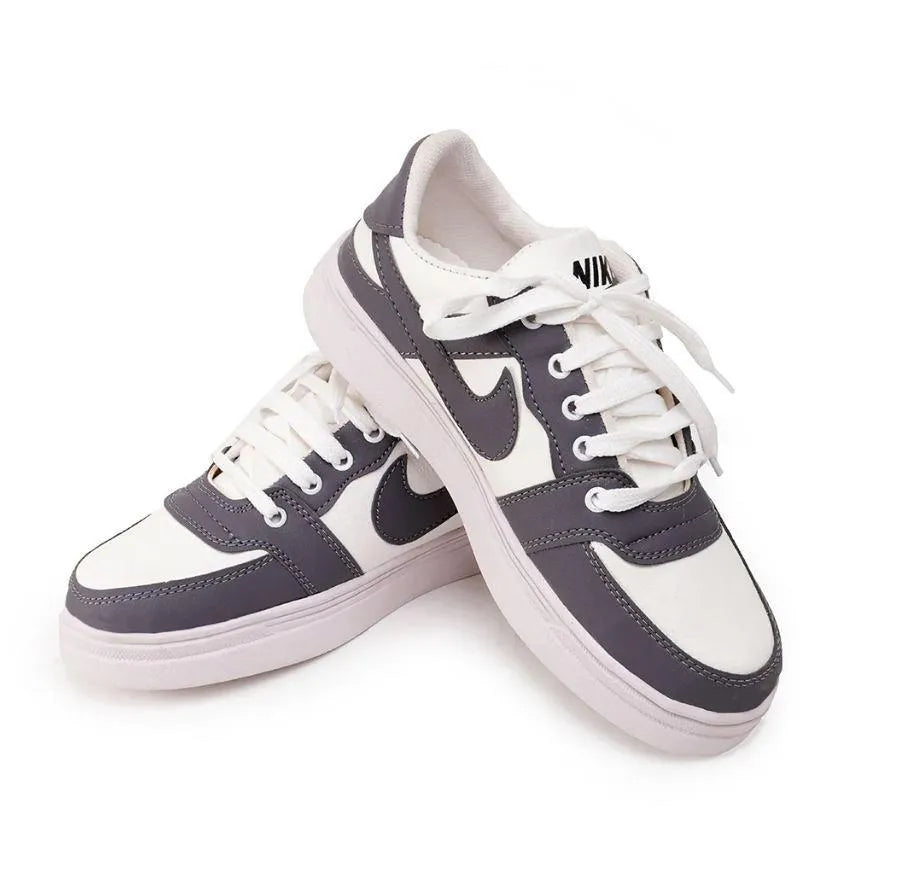 Men's Grey Rexine Fancy Sneakers All Season Comfortable Walking Running