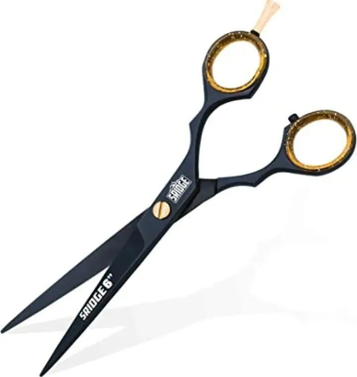 Stainless Steel Hair Scissors Black Gold Travel Grooming