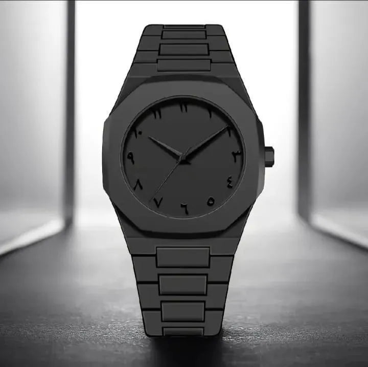 Black Carbon Fiber Men's Watch with Butterfly Clasp