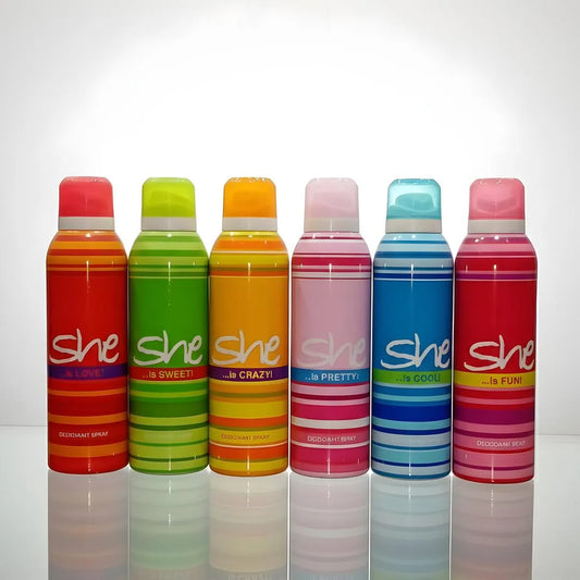 She Deodorant Body Spray 200ml Long Lasting Citrus Multicolor