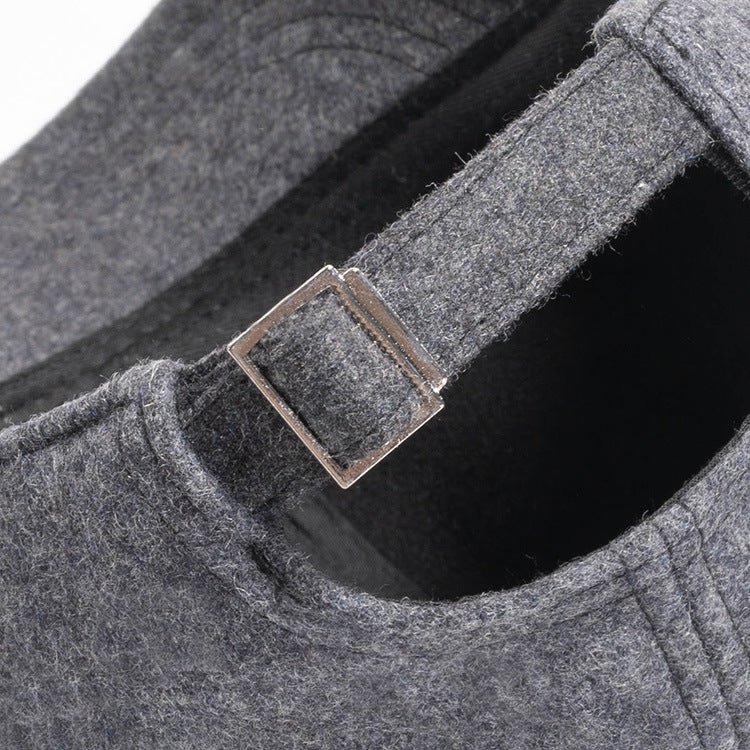 Wool Baseball Cap Black Short Brim Pakistan