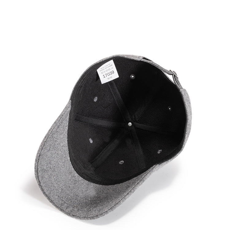 Wool Baseball Cap Black Short Brim Pakistan