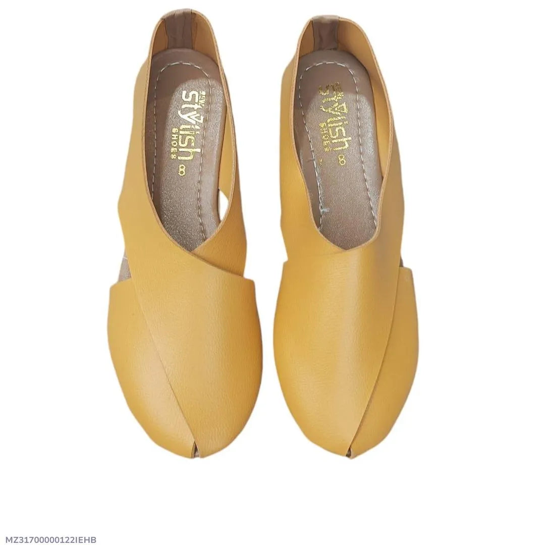 Mustard Slip-On Semi-Formal Sandals for Women
