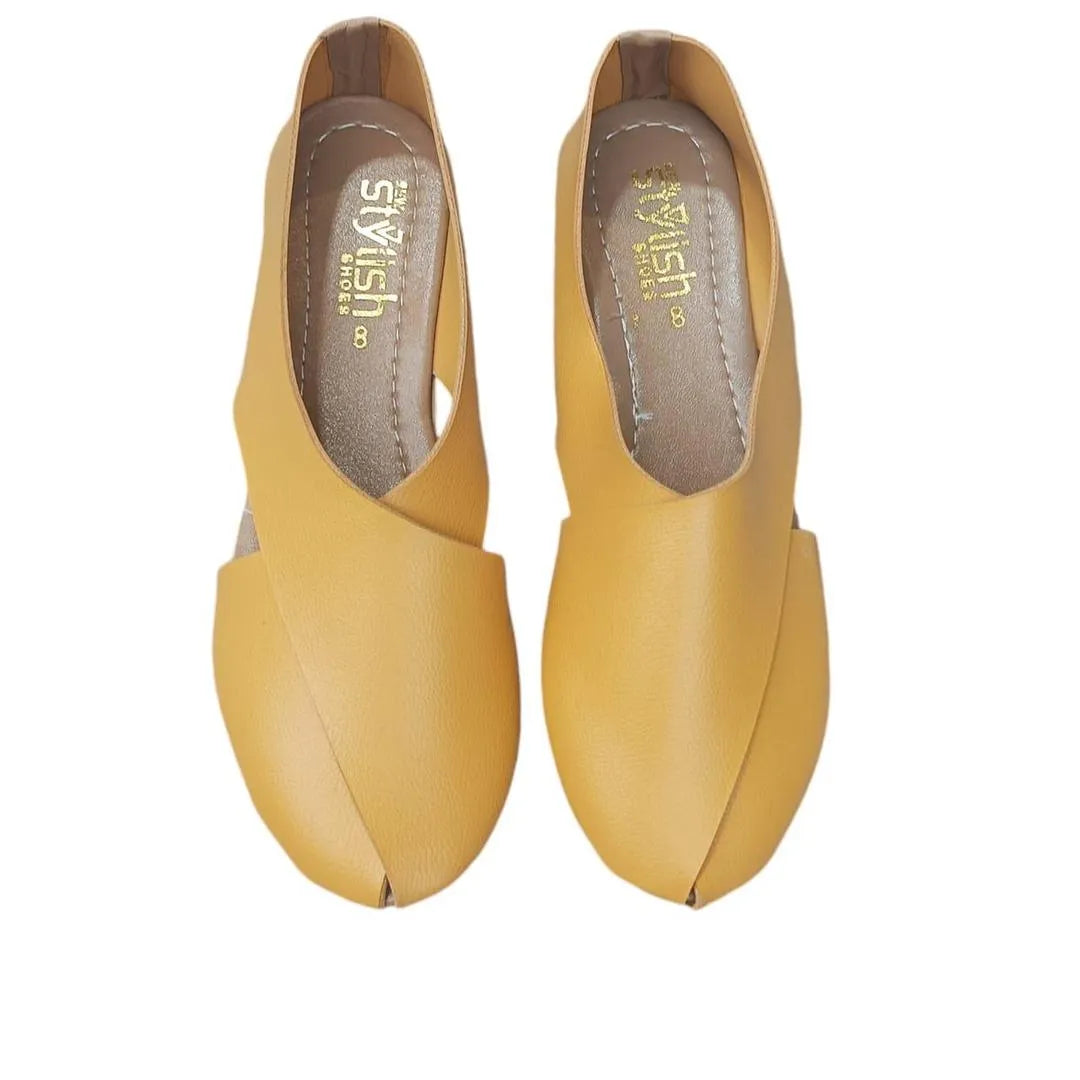 Mustard Slip-On Semi-Formal Sandals for Women