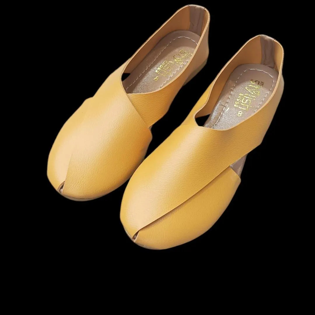 Mustard Slip-On Semi-Formal Sandals for Women
