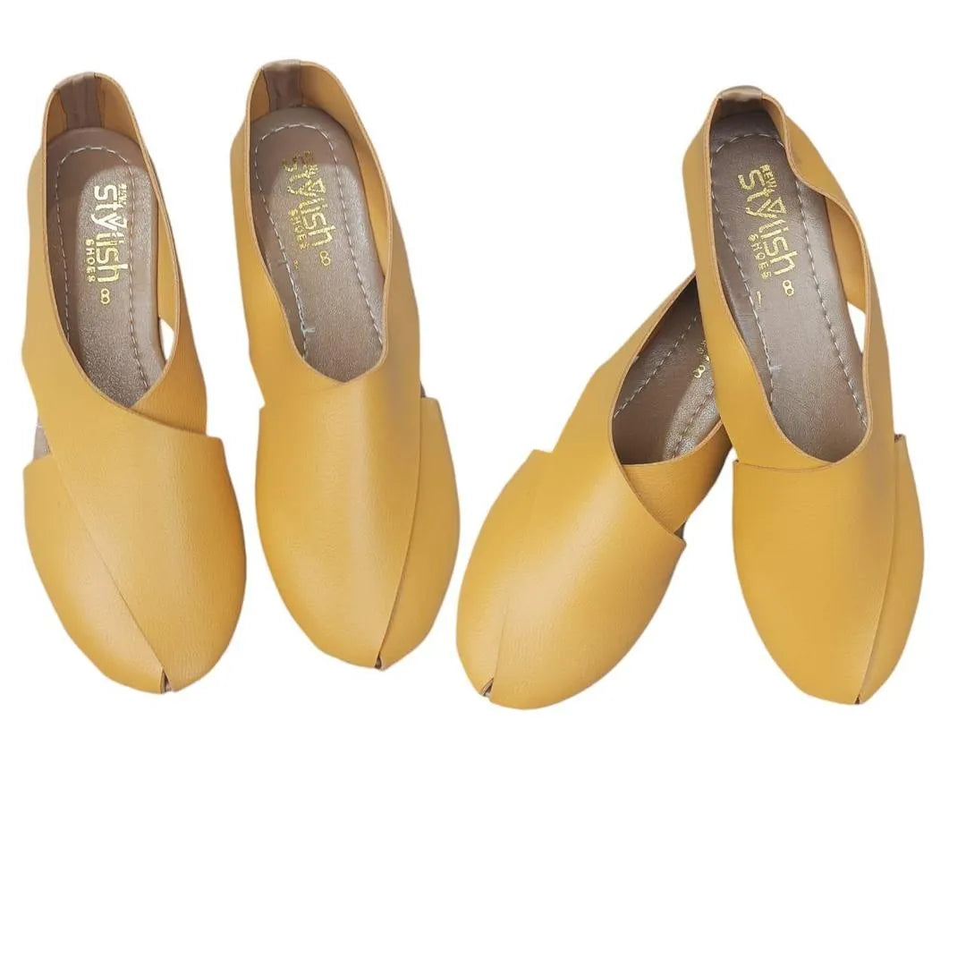 Mustard Slip-On Semi-Formal Sandals for Women