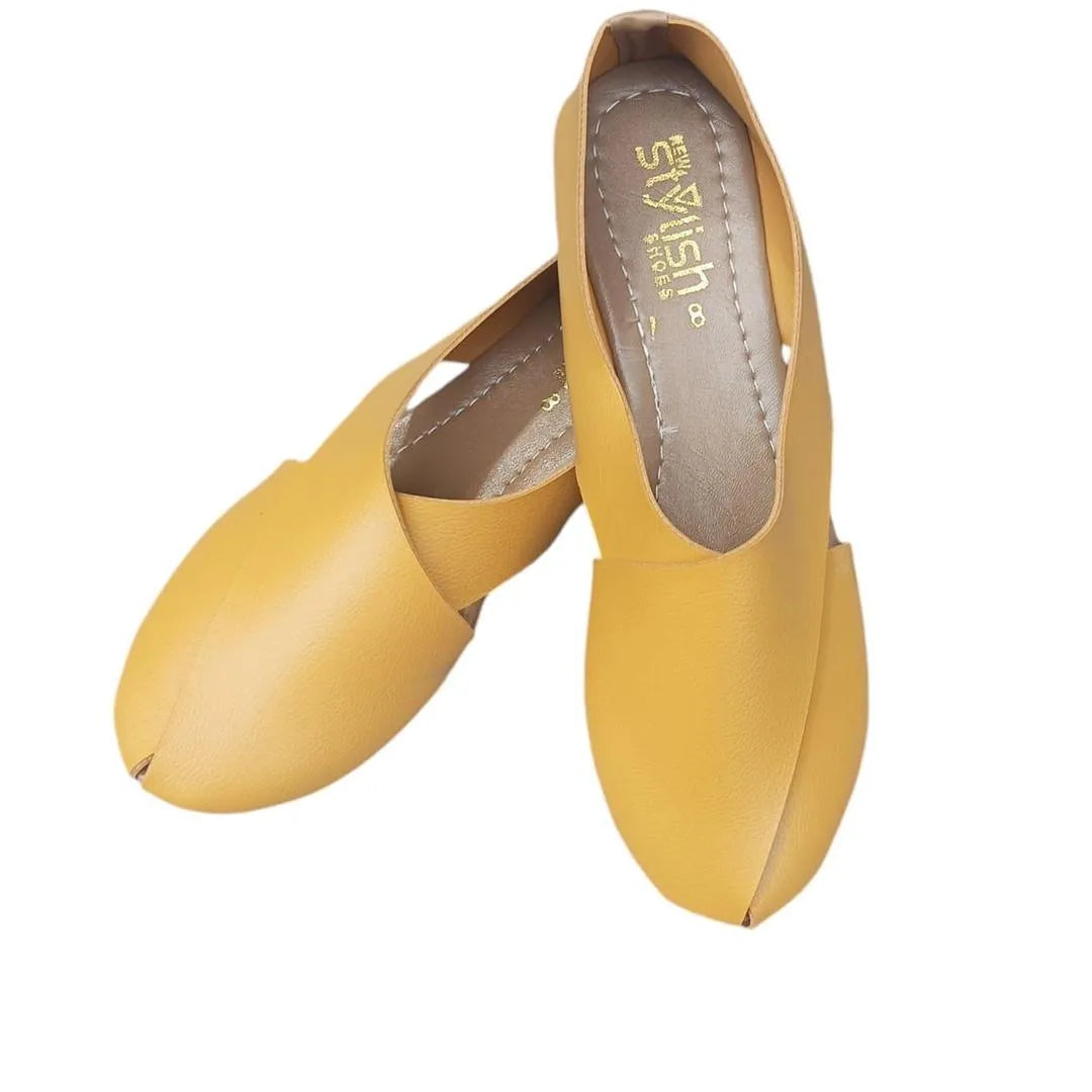 Mustard Slip-On Semi-Formal Sandals for Women