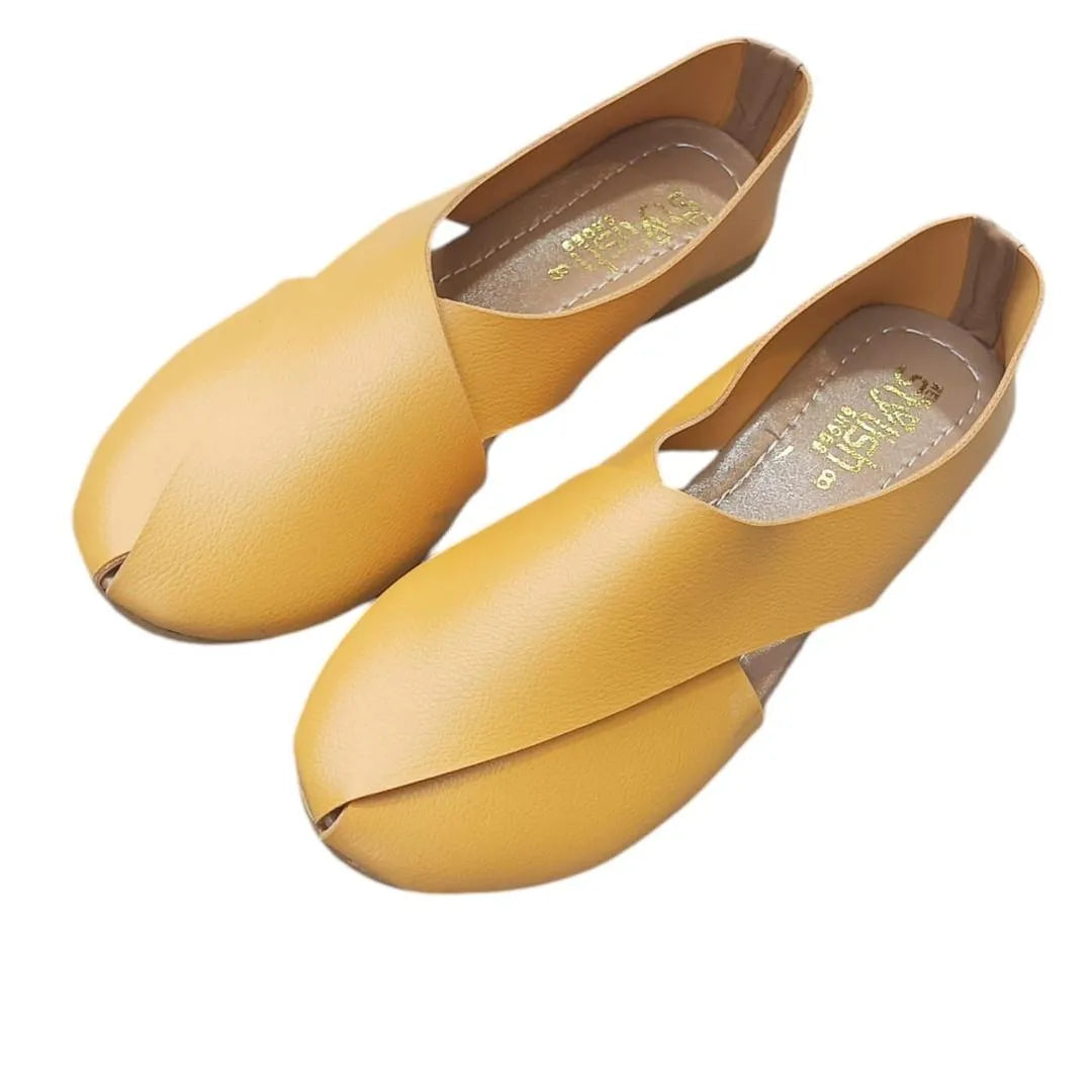 Mustard Slip-On Semi-Formal Sandals for Women