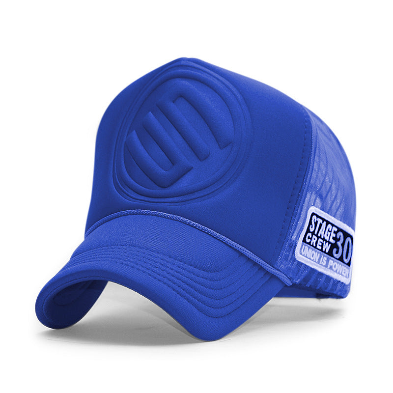 Men & Women Black Mesh Baseball Cap with Logo Patch