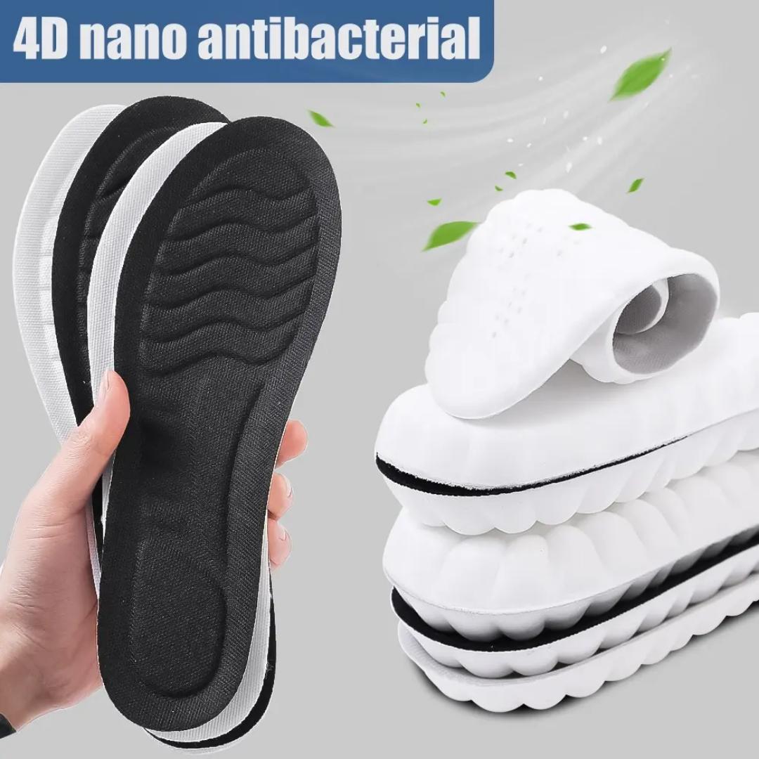 Black 4D Nano Antibacterial Insoles for Men Women
