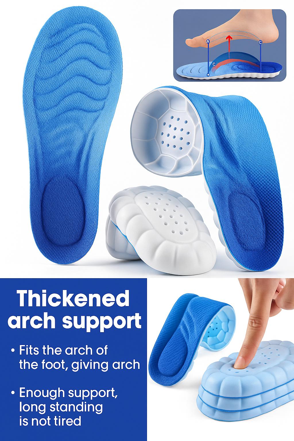 Black 4D Nano Antibacterial Insoles for Men Women