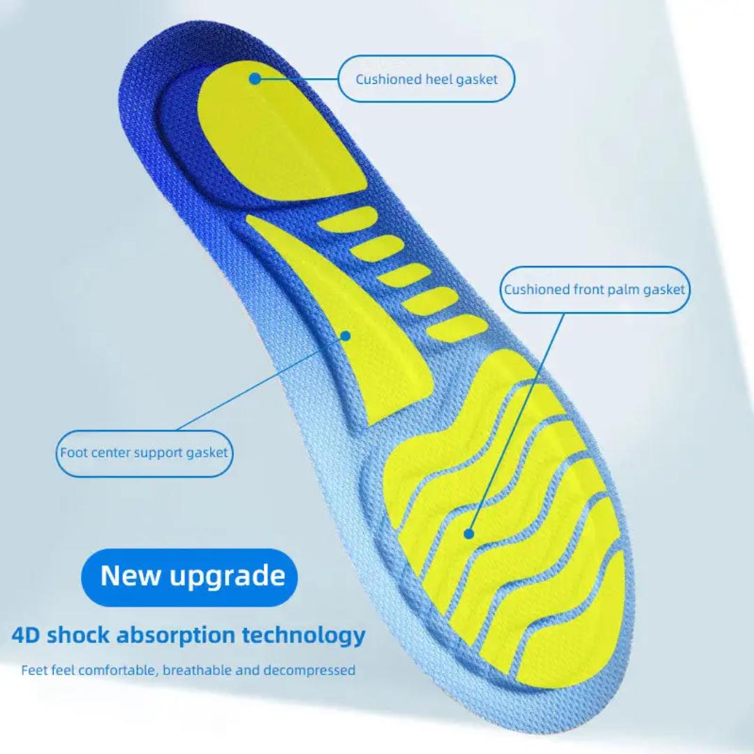 Black 4D Nano Antibacterial Insoles for Men Women