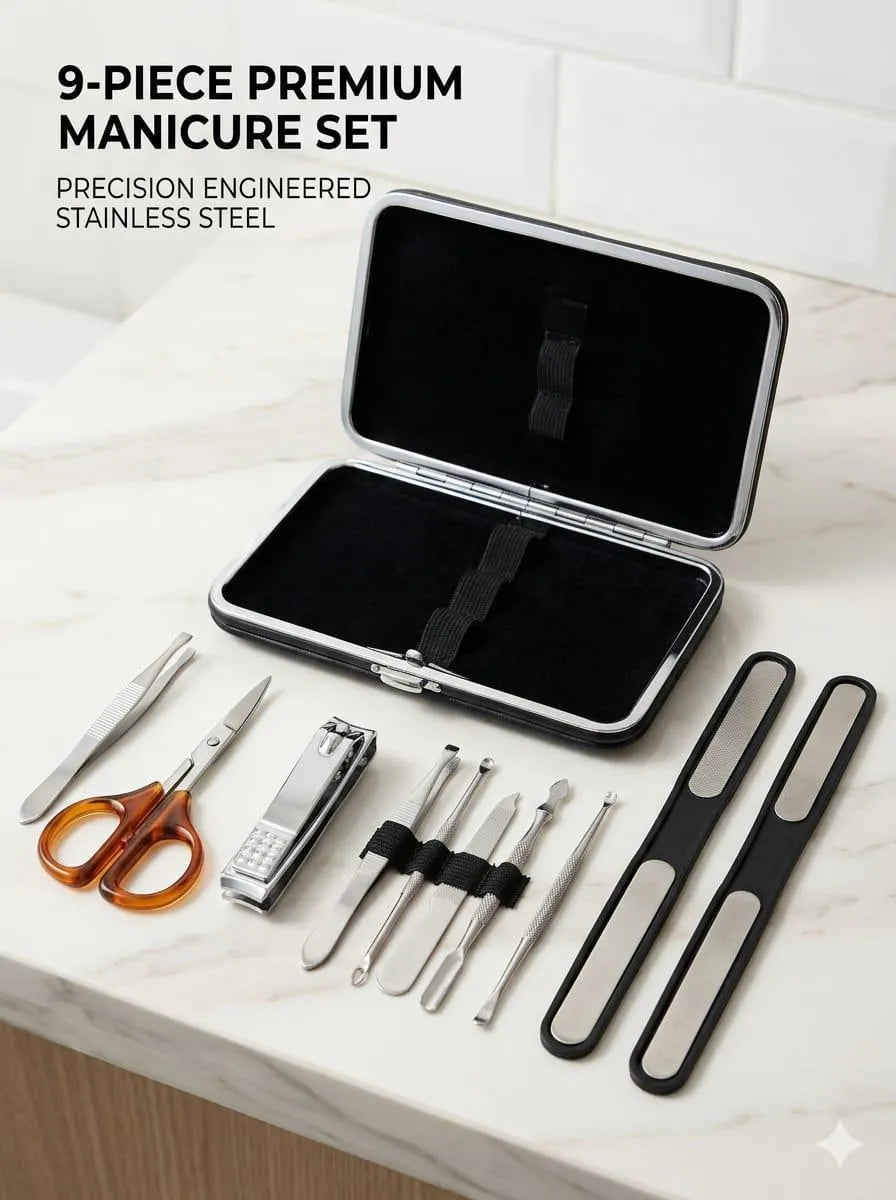 9-Piece Precision Manicure Set Stainless Steel