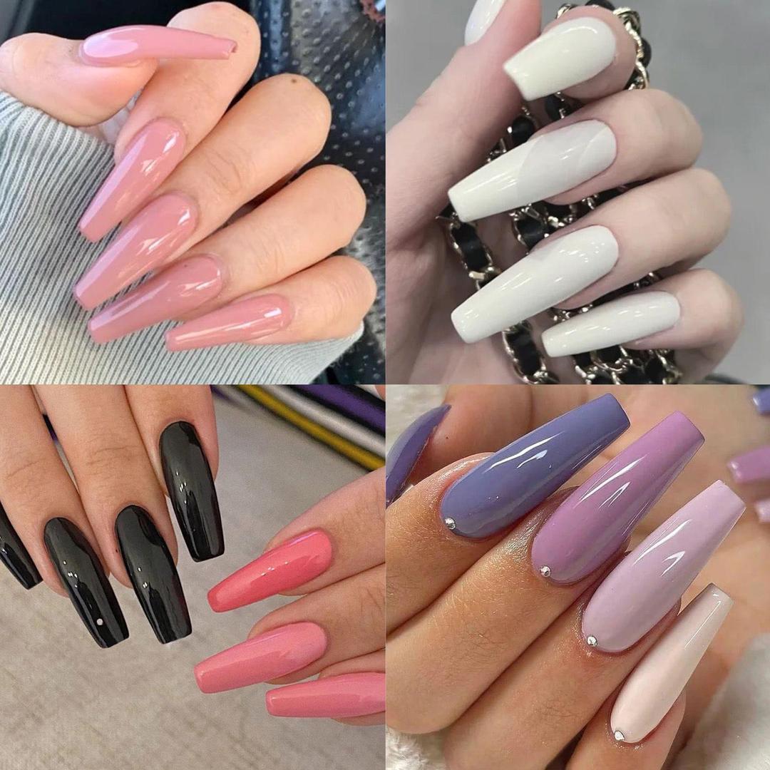 144-Piece ABS Plastic Fake Nails for Pakistani Women