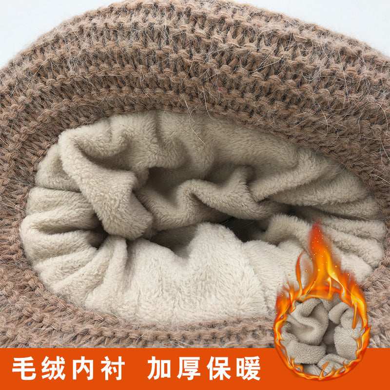 Warm Wool Pom Pom Hat for Women