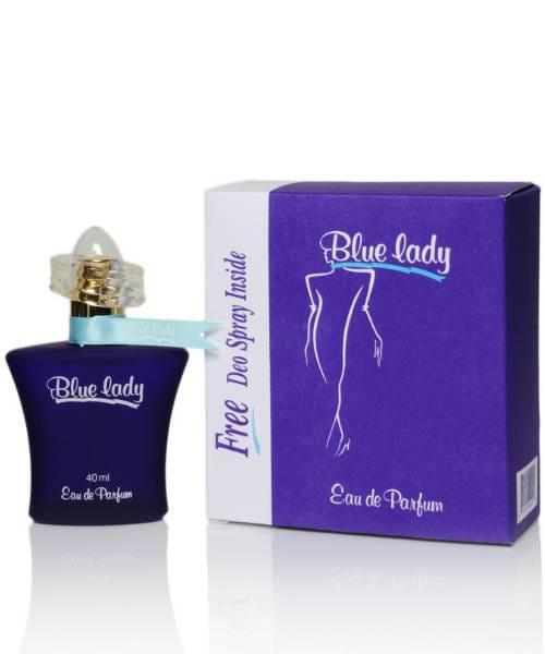 Blue Lady Floral Perfume 40ml Glass Bottle with Free Deodorant