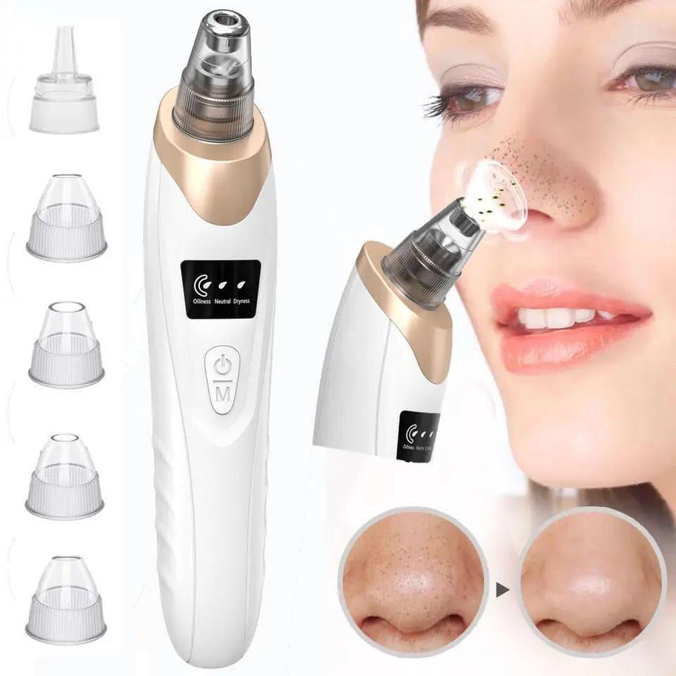 Derma Suction Facial Cleanser Blackhead Remover ABS White Gold