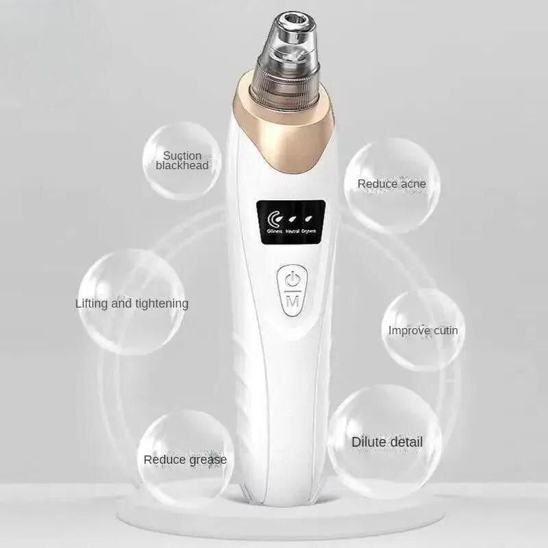 Derma Suction Facial Cleanser Blackhead Remover ABS White Gold