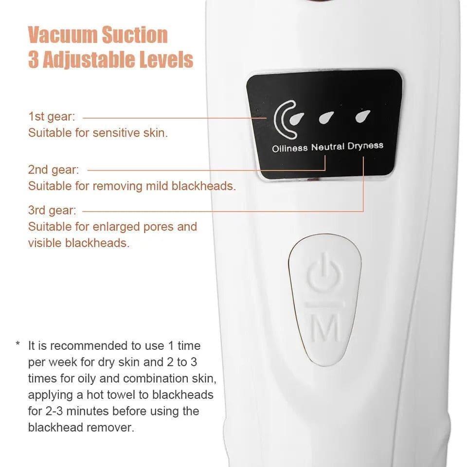 Derma Suction Facial Cleanser Blackhead Remover ABS White Gold