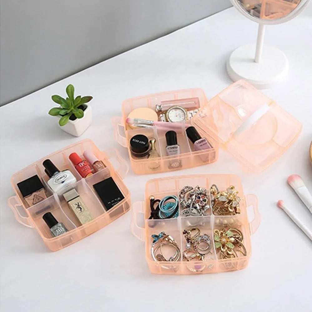 Clear Jewelry Box White Plastic for Earrings Rings Necklaces Storage
