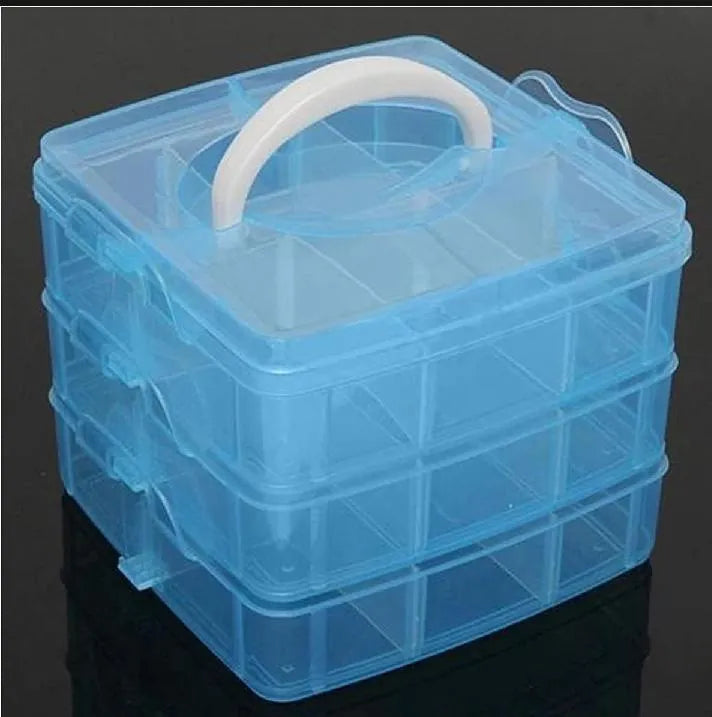 Clear Jewelry Box White Plastic for Earrings Rings Necklaces Storage